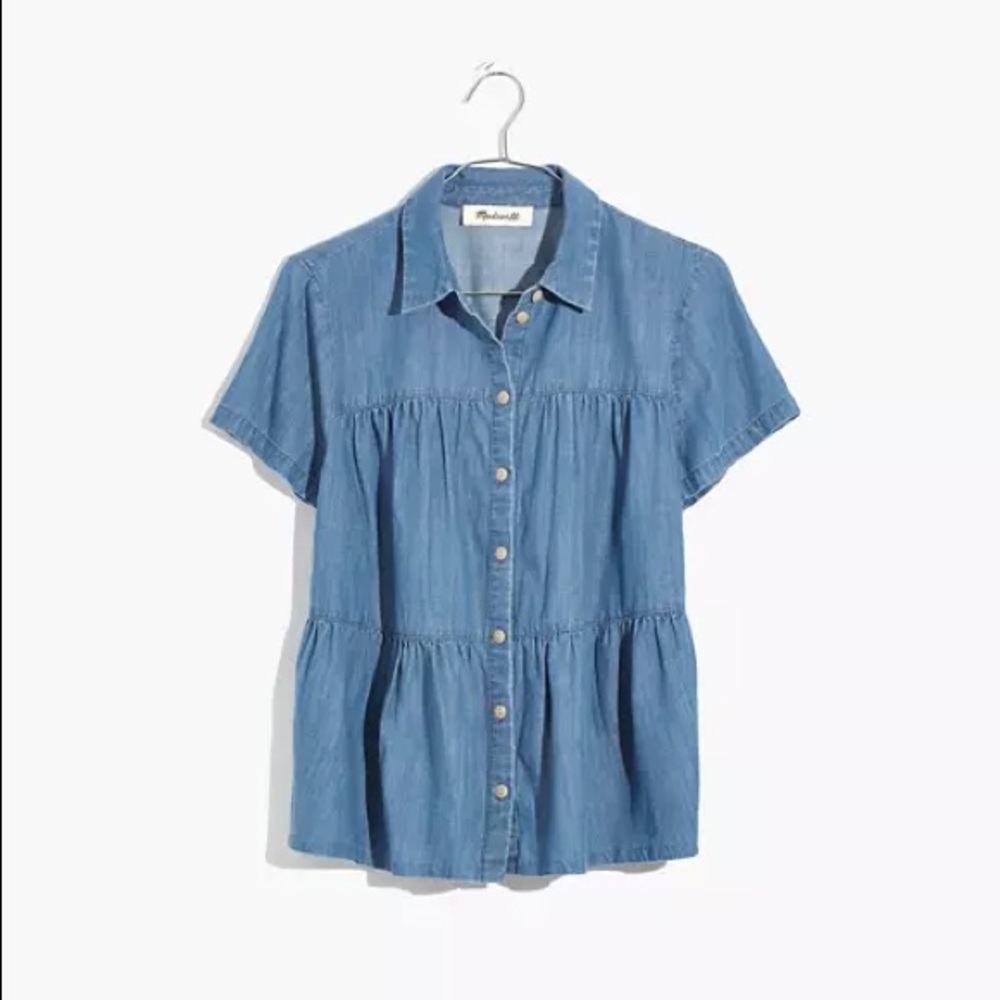 Madewell Denim Seamed Button Down Shirt